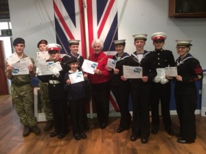 Some of the cadets with their certificates
