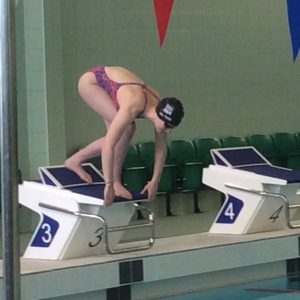 Paralympian Rebecca Redfern tries out the new pool